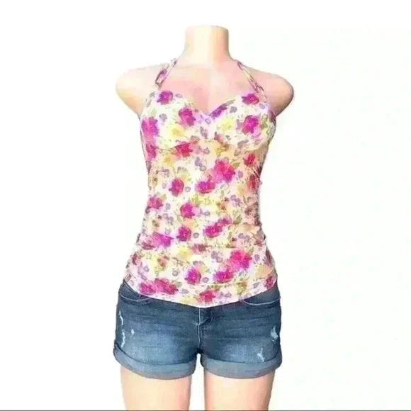 VICTORIA’S SECRET FLORAL SUIM TOP SIZE 32A - Picture 1 of 10